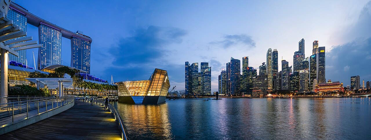 singapore marina bay night view photo